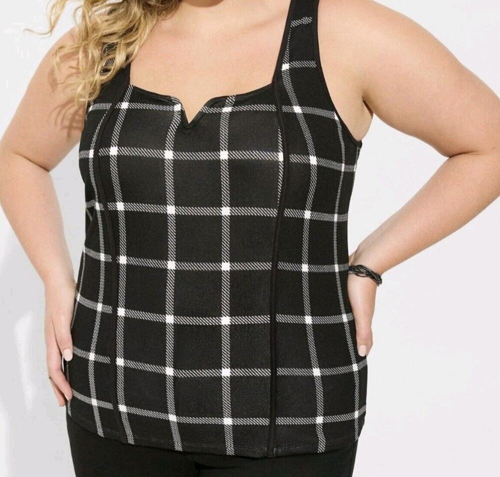 Torrid Ponte Sweetheart Corset Top Black & White Size‎ 00 / 10 #631